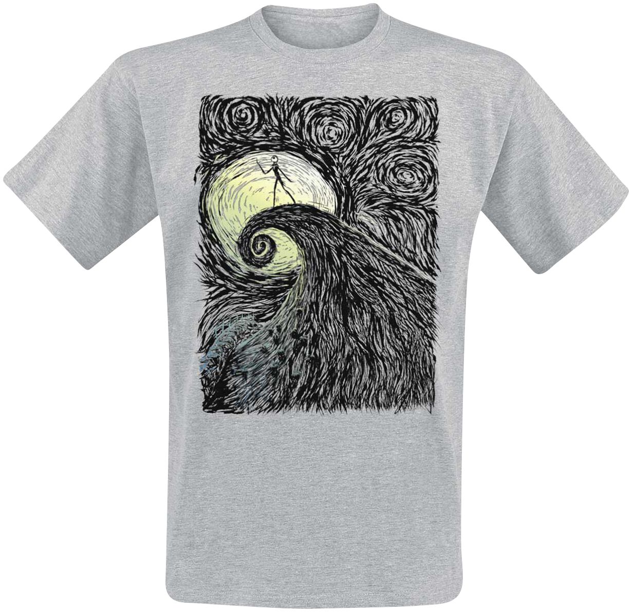 The Nightmare Before Christmas Jack Spiral Hill T-Shirt grau The Nightmare Before Christmas Jack Spiral Hill T-Shirt grau