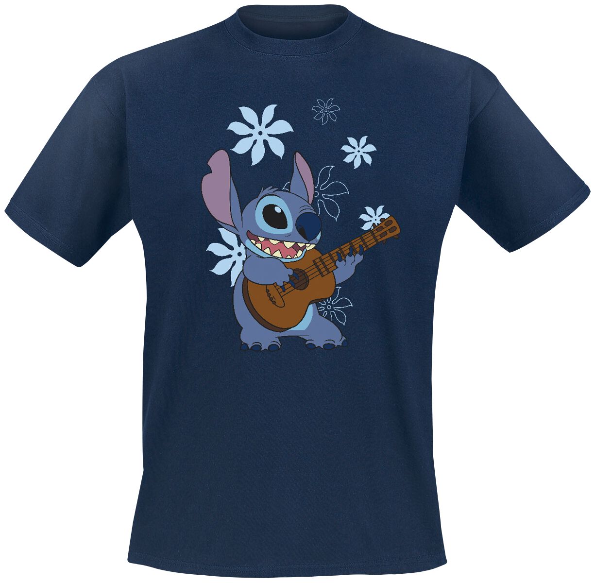 Lilo & Stitch Stitch Playing Guitar T-Shirt navy
