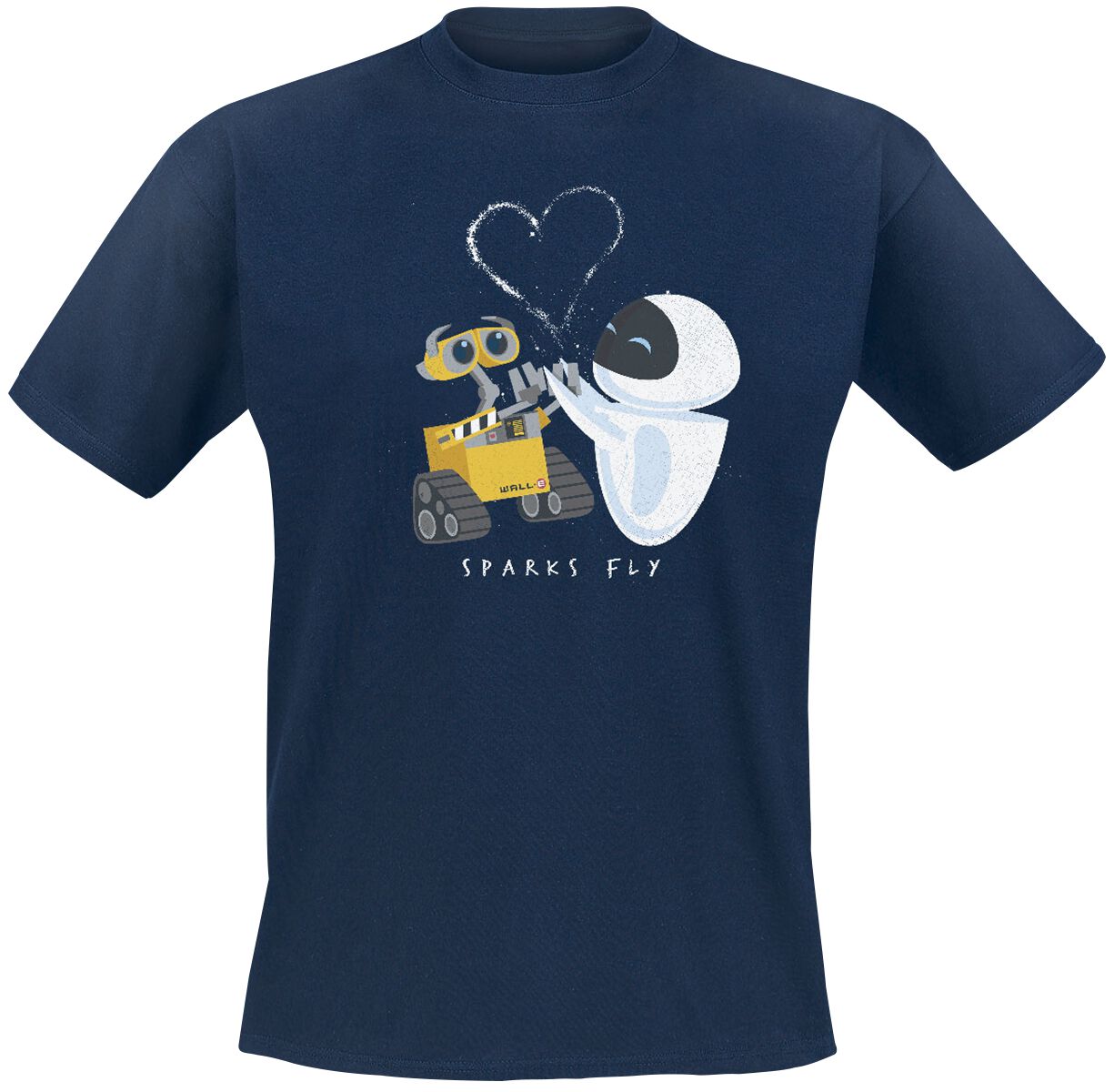 Wall-E Wall-E and Eve Sparks Fly T-Shirt navy