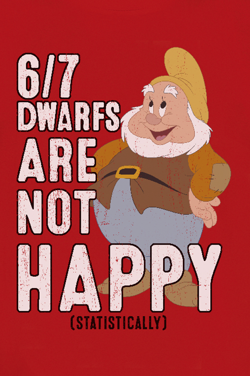 Schneewittchen und die sieben Zwerge Dwarfs Are Not Happy T-Shirt rot