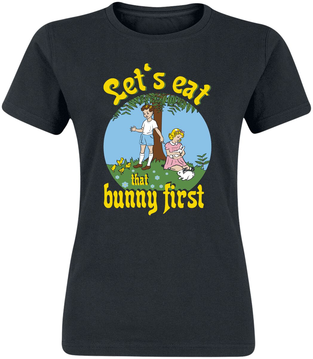 Slogans Let's Eat That Bunny First T-Shirt black