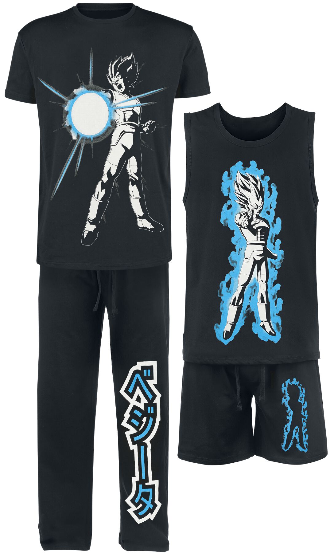 Levně Dragon Ball Z - Vegeta Attack pyžama černá