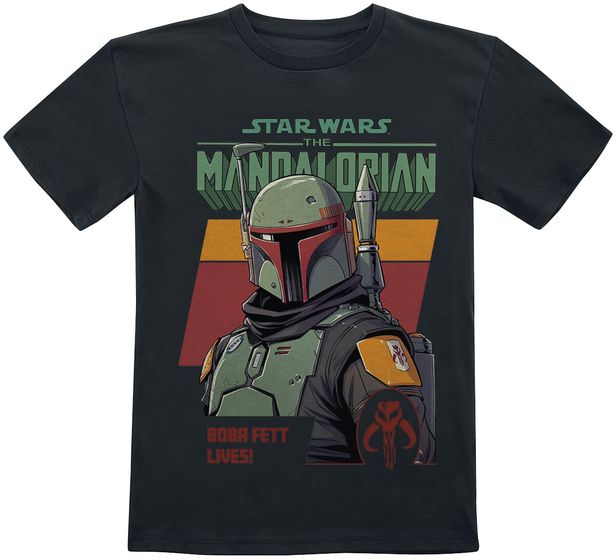 Image of T-Shirt di Star Wars - Kids - The Mandalorian - Boba Fett Lives - 116 a 152 - ragazzi & ragazze - nero
