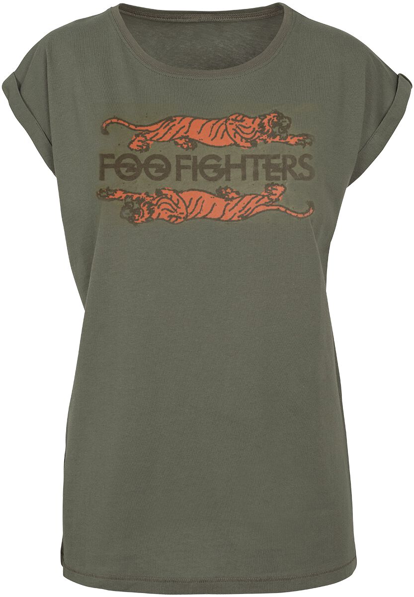 T-Shirt Manches courtes de Foo Fighters - Crawling Tigers - XS à S - pour Femme - olive