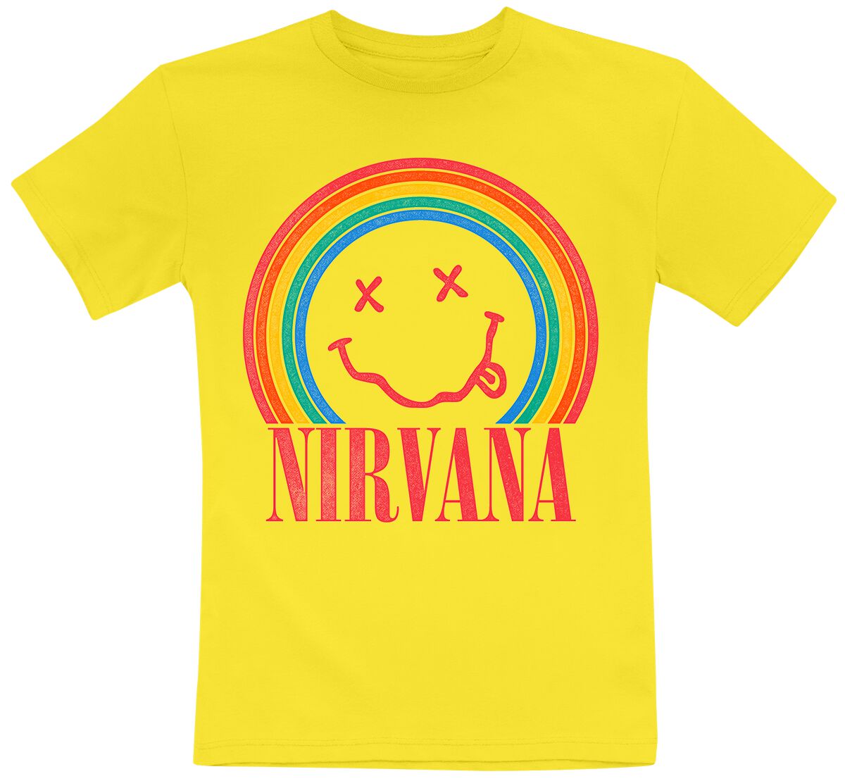 Nirvana T-Shirt für Kinder - Kids - Rainbow - für Mädchen & Jungen - gelb  - Lizenziertes Merchandise!