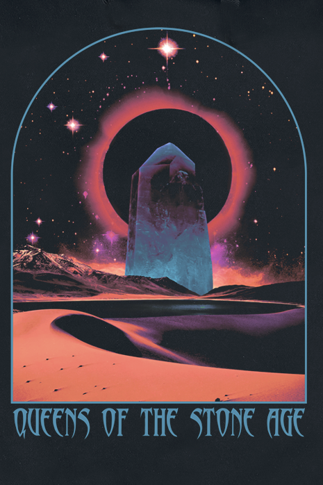 Queens Of The Stone Age Kapuzenpullover - Galactic - S bis XXL - für Männer - Größe S - schwarz  - Lizenziertes Merchandise!