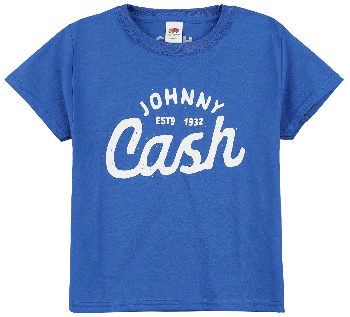 Johnny Cash T-Shirt für Kinder - Kids - Logo - für Mädchen & Jungen - blau  - Lizenziertes Merchandise!