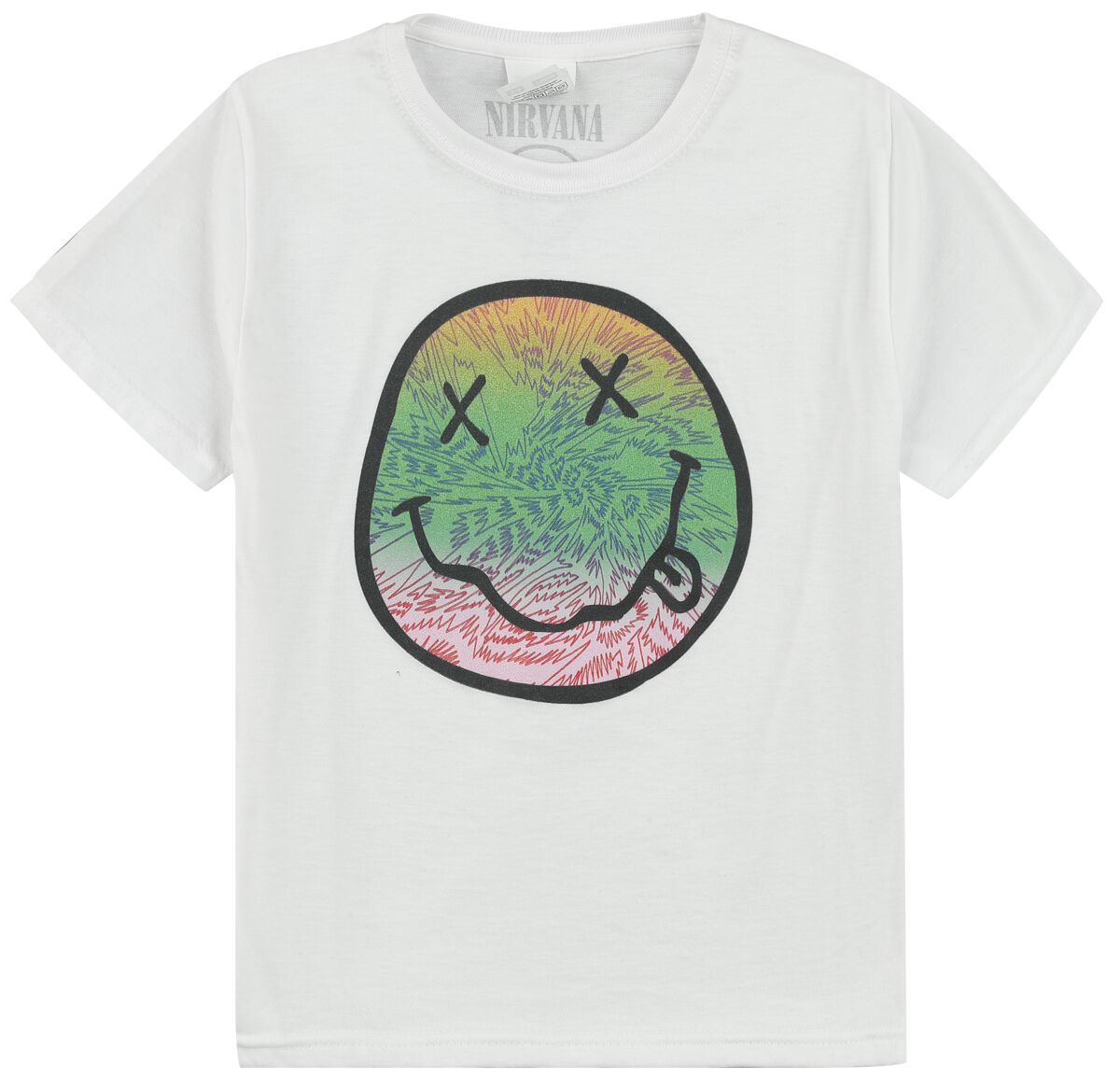 Nirvana T-Shirt für Kleinkinder - Kids - Multicolor Smiley - für Mädchen & Jungen - weiß  - Lizenziertes Merchandise!