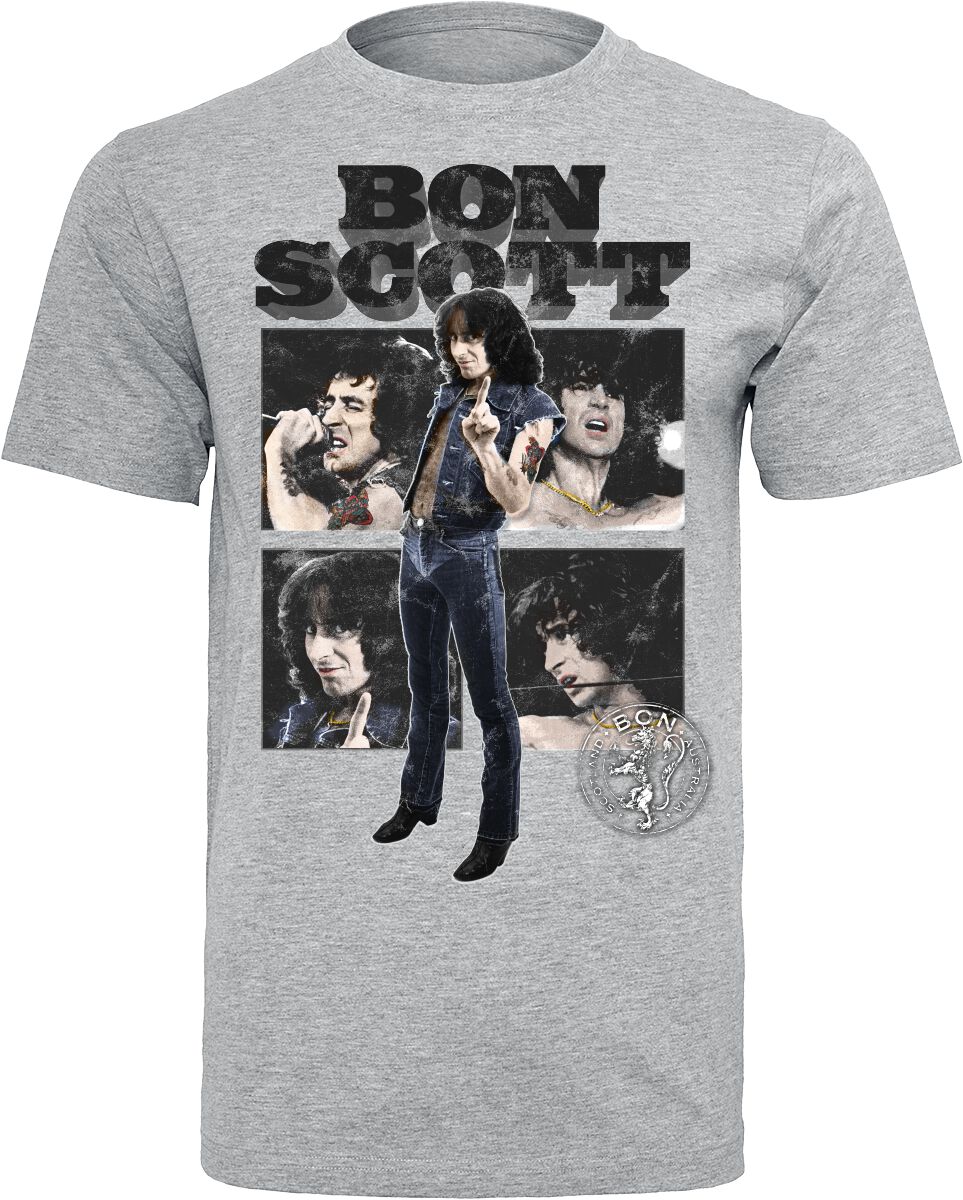 Bon Scott Live Photo T-Shirt grau Bon Scott Live Photo T-Shirt grau
