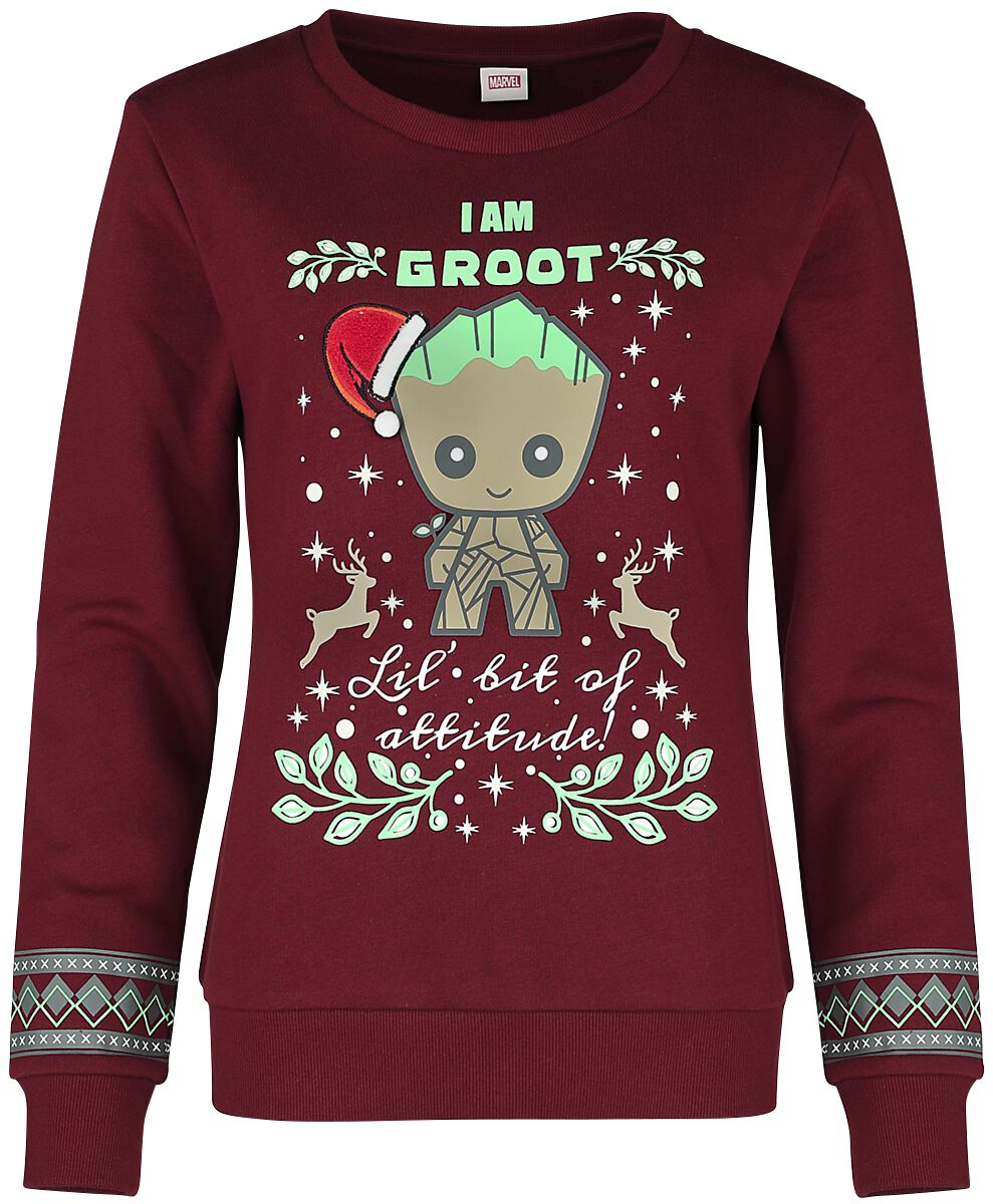 Guardians Of The Galaxy Christmas Groot Sweatshirt dunkelrot Guardians Of The Galaxy Christmas Groot Sweatshirt dunkelrot