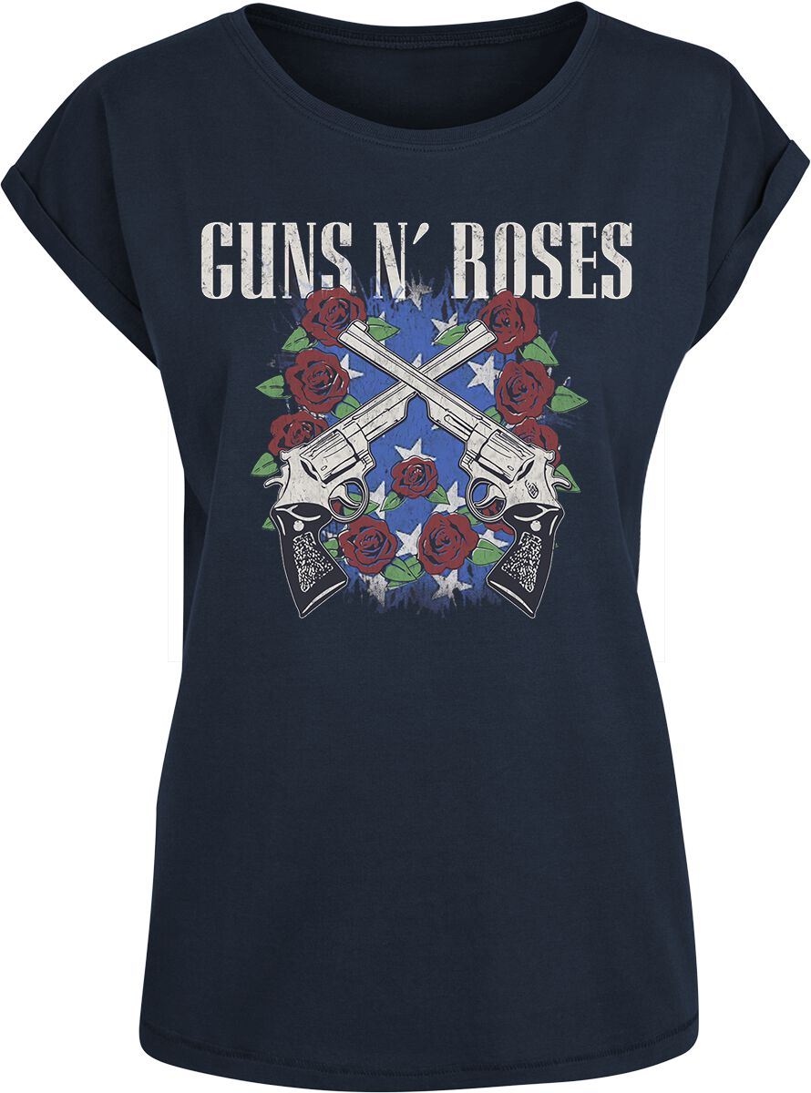 T-Shirt Manches courtes de Guns N' Roses - Pistol Wreath - S à XXL - pour Femme - marine
