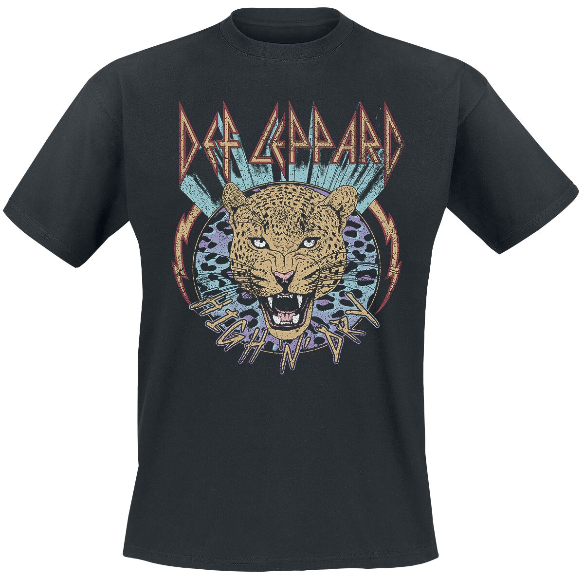 Def Leppard T-Shirt - High N Dry Leopard - M bis 3XL - für Männer - Größe L - schwarz  - Lizenziertes Merchandise!