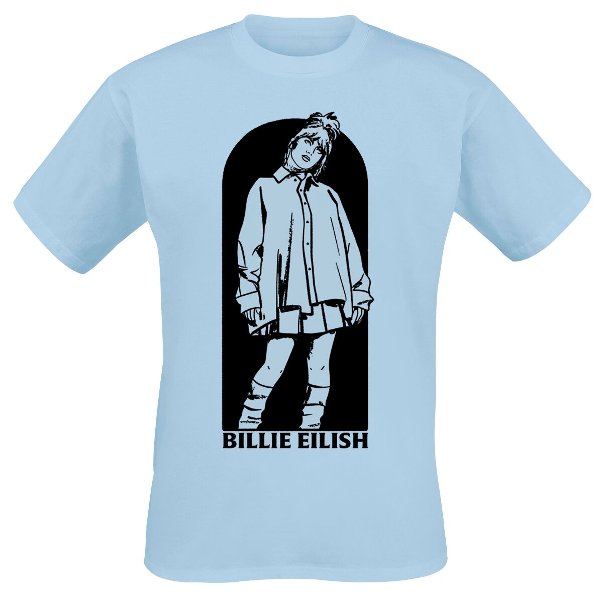Billie Eilish T-Shirt - Doorway - S bis XL - für Männer - Größe L - hellblau  - Lizenziertes Merchandise!