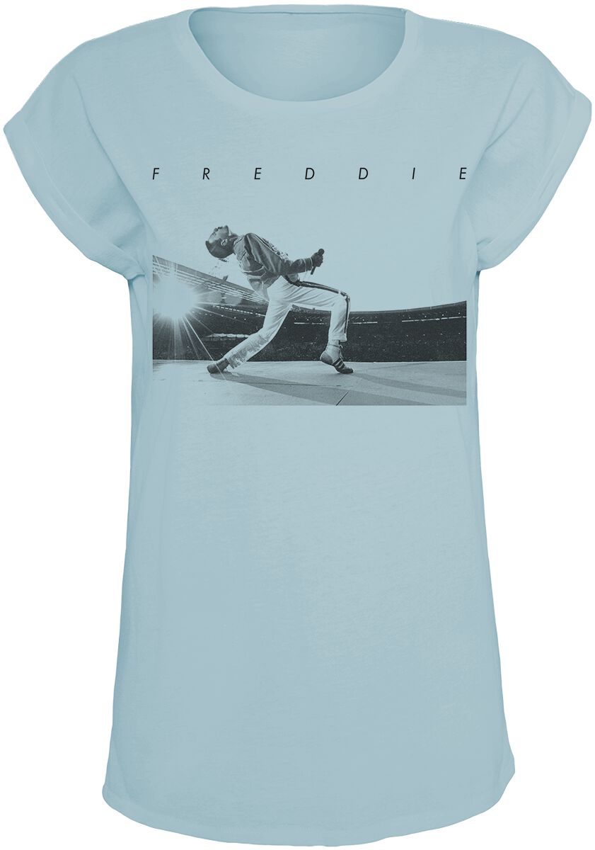 T-Shirt Manches courtes de Queen - Freddie Mercury - Howl - XS à L - pour Femme - bleu