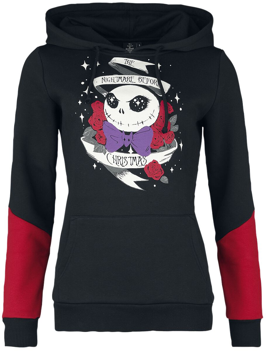 The Nightmare Before Christmas Jack Bow Hooded sweater black red