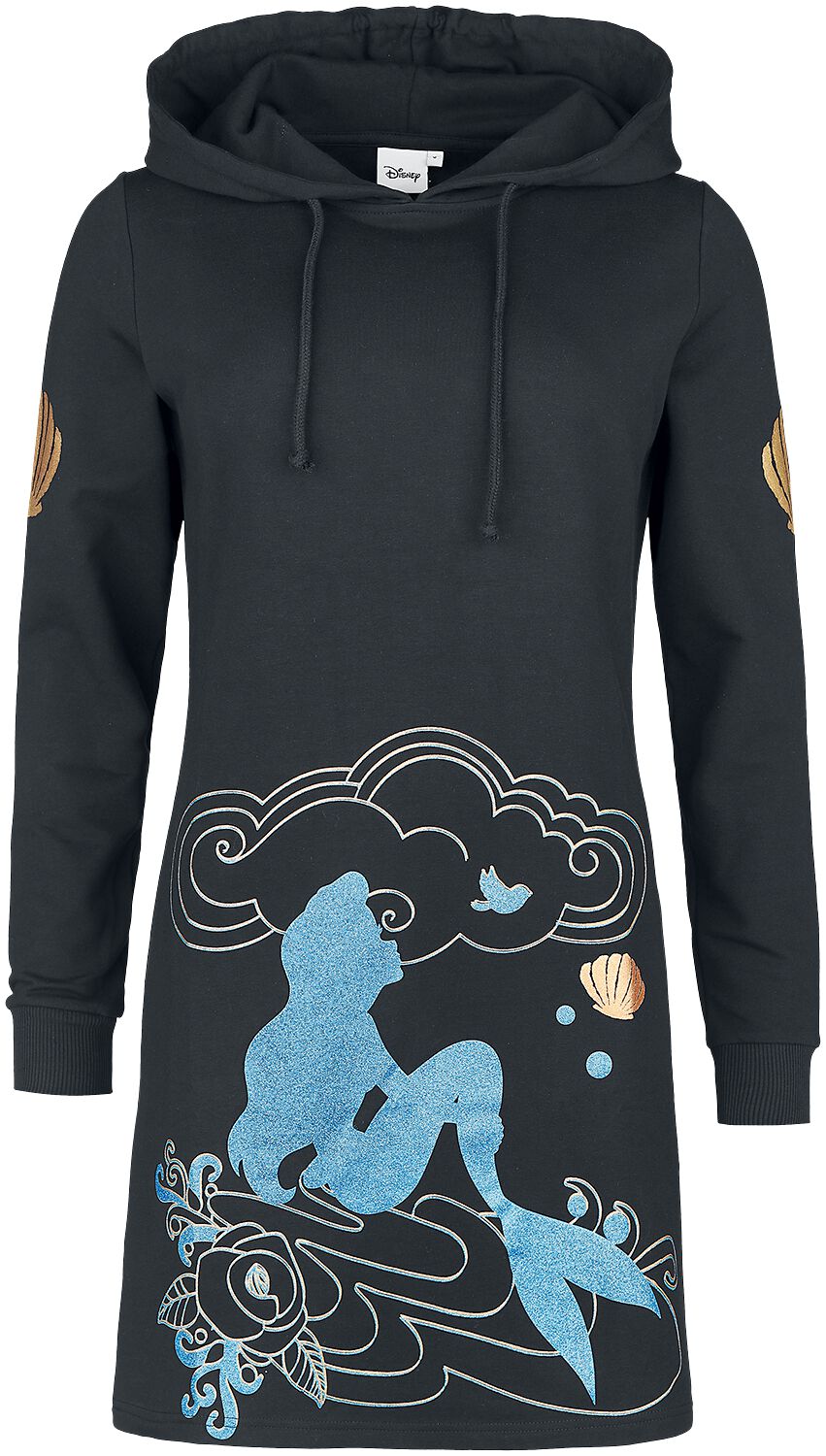 Arielle, die Meerjungfrau Gold & Glitter Mittellanges Kleid schwarz Arielle, die Meerjungfrau Gold & Glitter Mittellanges Kleid schwarz