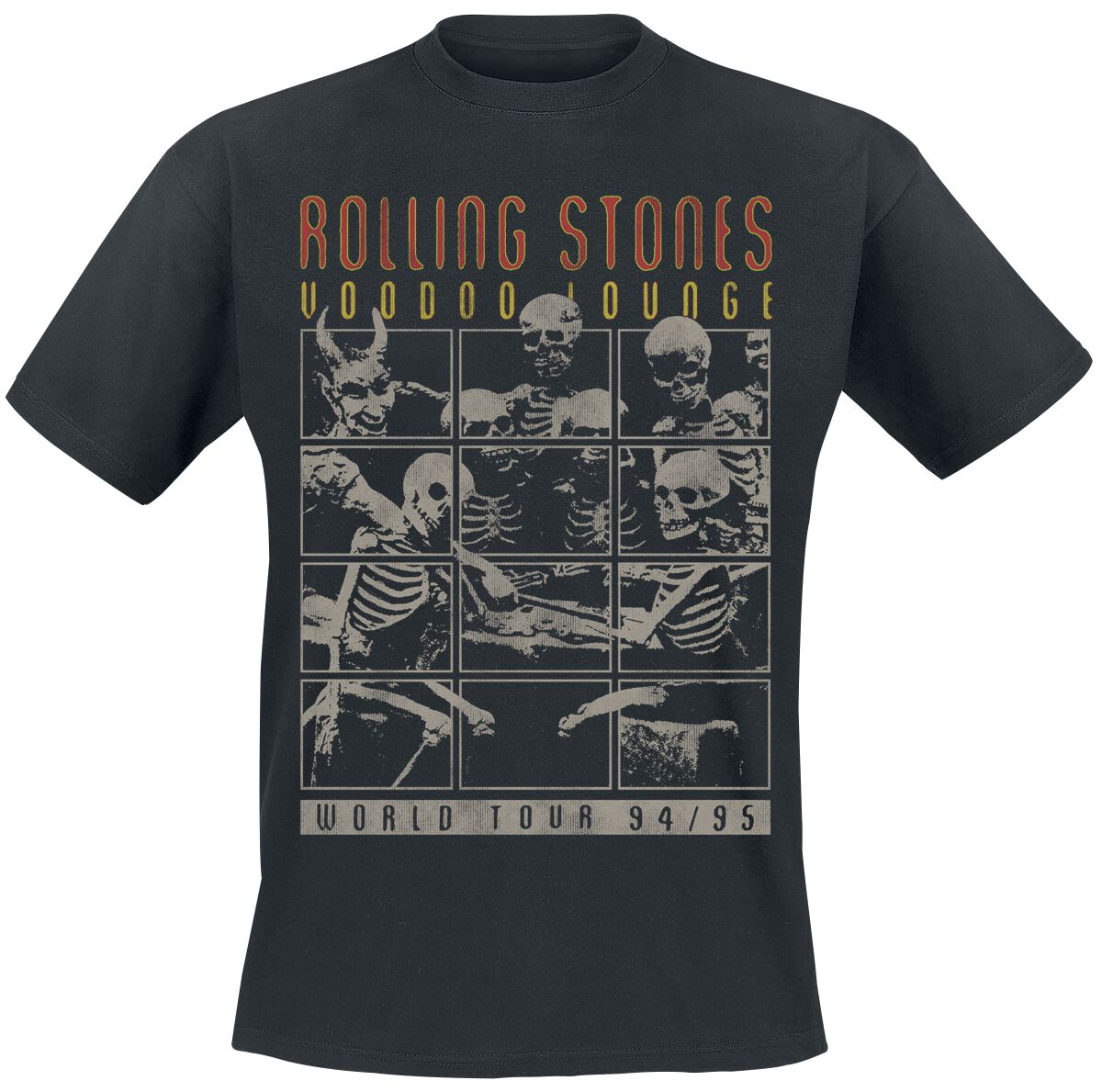 The Rolling Stones T-Shirt - Voodoo Lounge World Tour - S bis 3XL - für Männer - Größe S - schwarz  - Lizenziertes Merchandise!