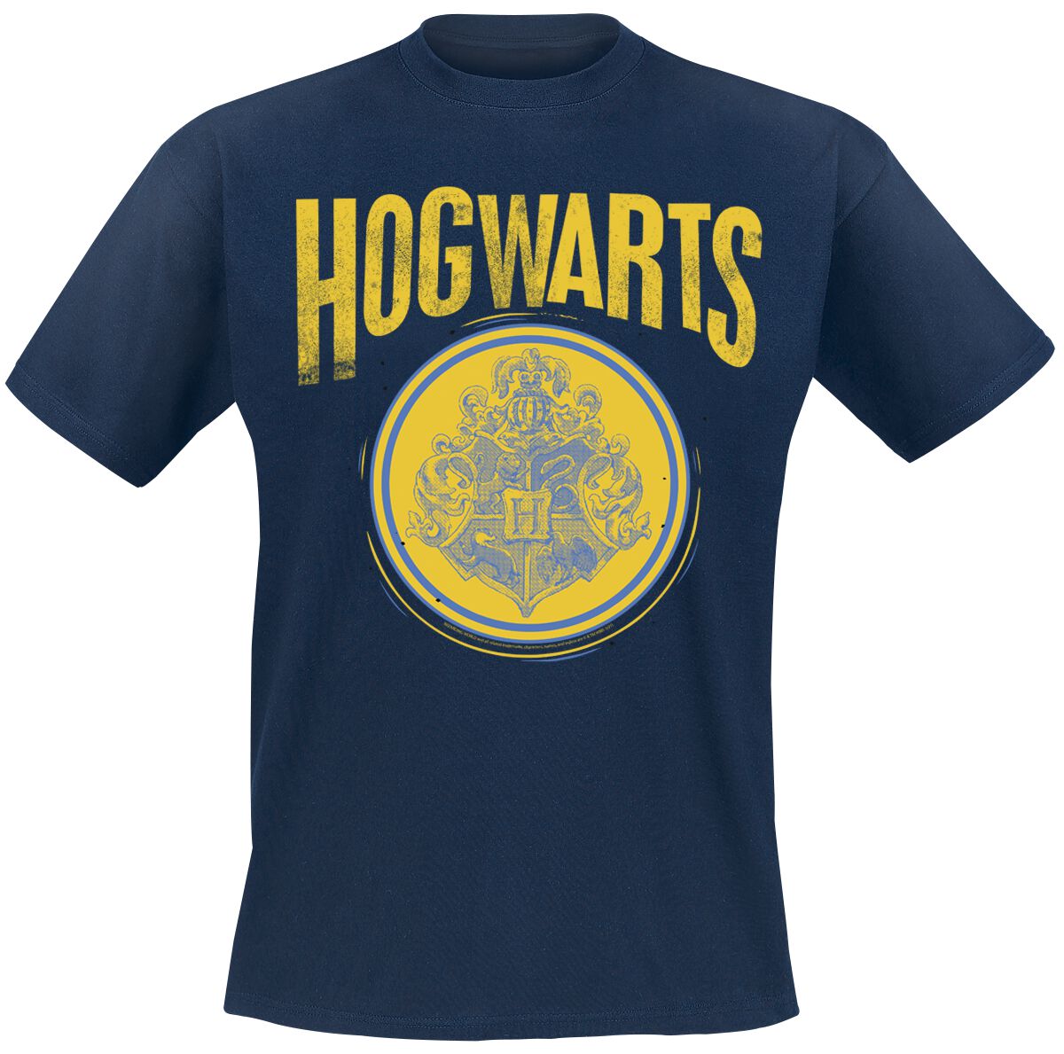 Harry Potter Hogwart's Crest Distressed T-Shirt navy
