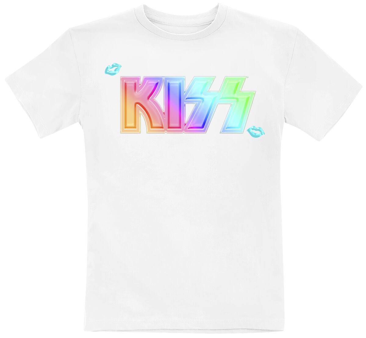 T-shirt de Kiss - Kids - Pride Gradient Logo - 116 à 164 - pour filles & garçonse - blanc