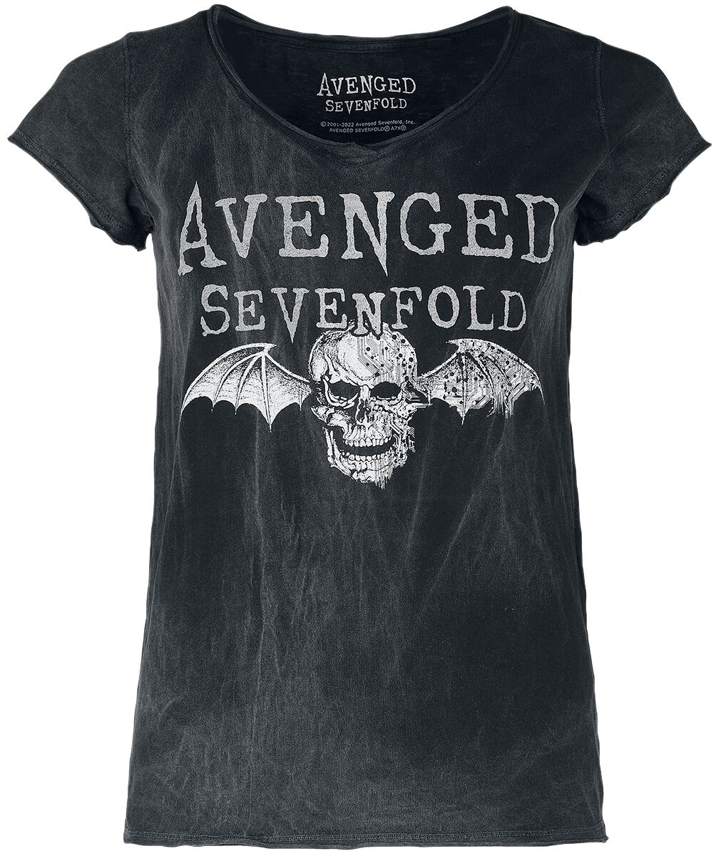 T-Shirt Manches courtes de Avenged Sevenfold - Deathbat - S à L - pour Femme - noir