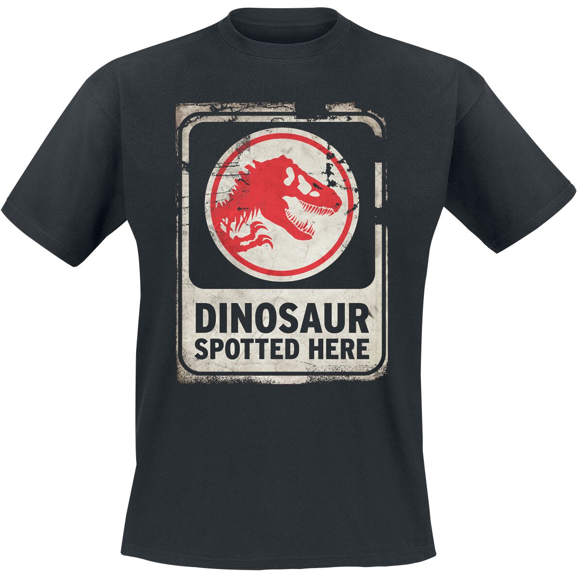 Jurassic Park Jurassic World - Dinosaur Spotted Here T-Shirt black