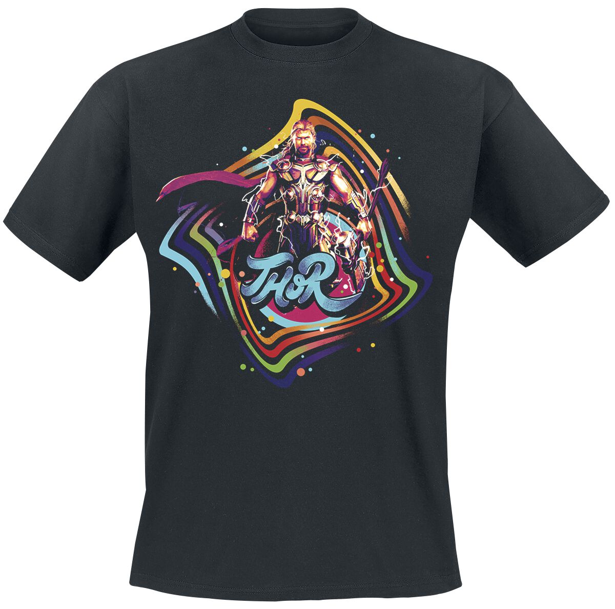 Thor Love And Thunder - Retro Print T-Shirt black