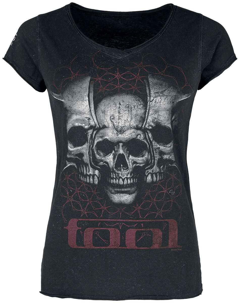 Tool T-Shirt - Skull Spikes - M bis L - für Damen - Größe M - schwarz  - Lizenziertes Merchandise!