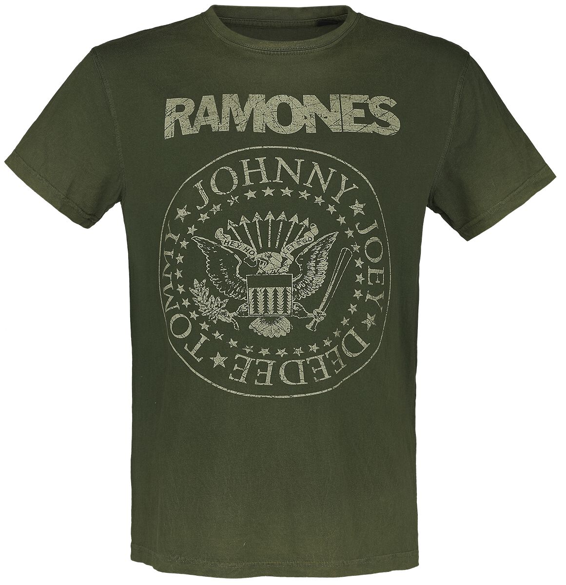 Ramones T-Shirt - Crest - S bis 3XL - für Männer - Größe S - grün  - Lizenziertes Merchandise!