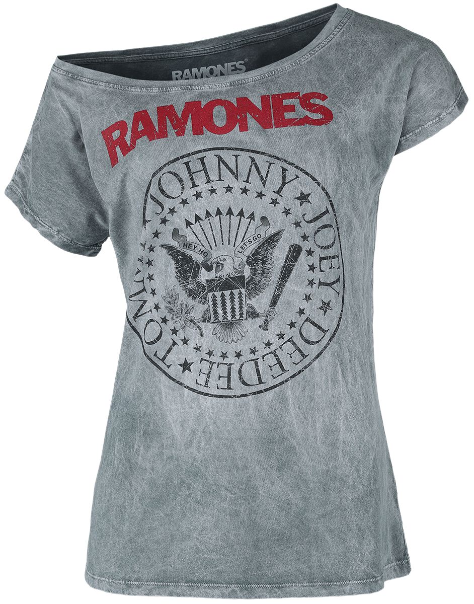 Ramones T-Shirt - Crest - M bis XXL - für Damen - Größe XXL - grau  - Lizenziertes Merchandise!