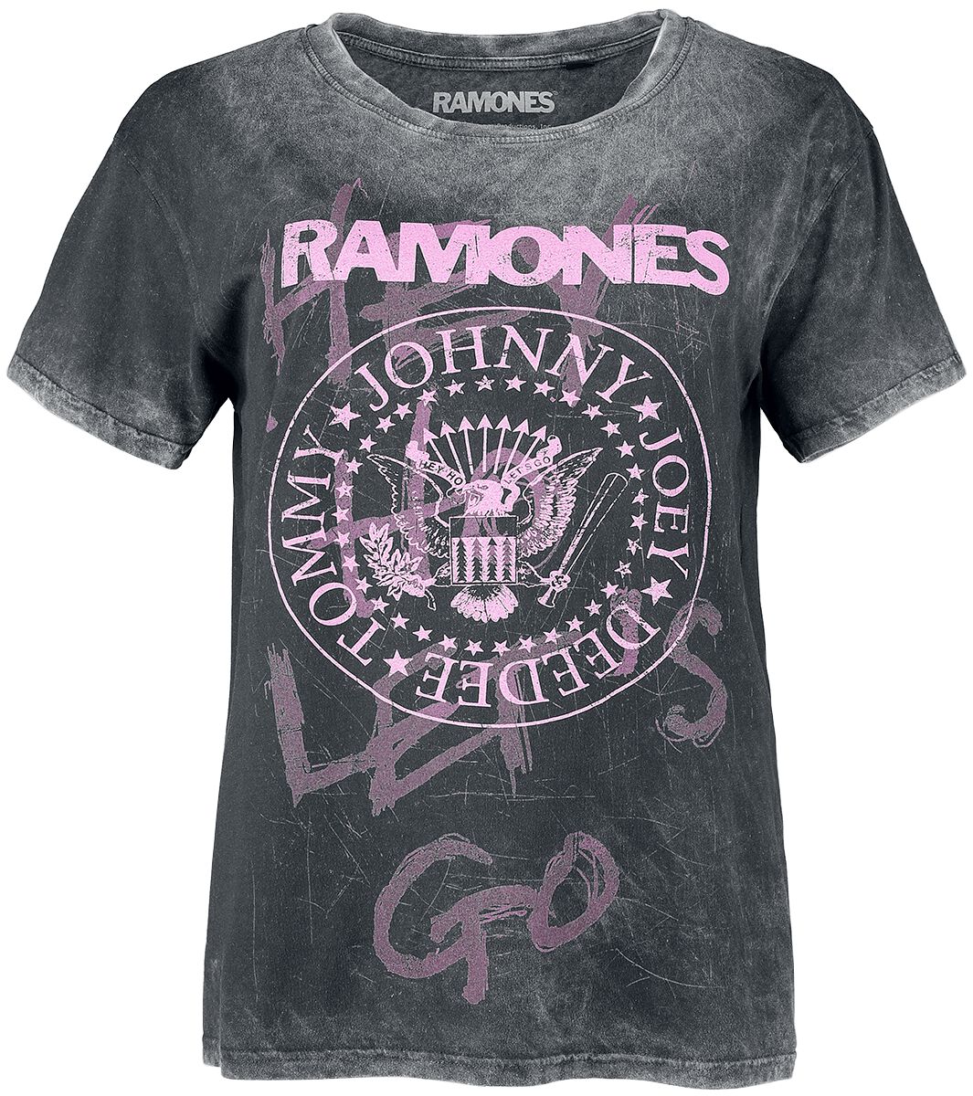 Ramones T-Shirt - Hey Ho Let`s Go - S bis XXL - für Damen - Größe XL - grau  - Lizenziertes Merchandise!