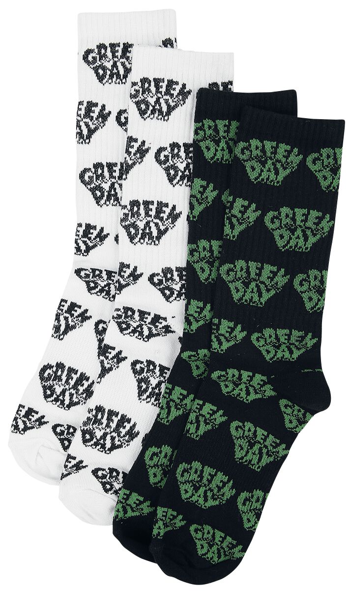 Green Day Logo Socks black white