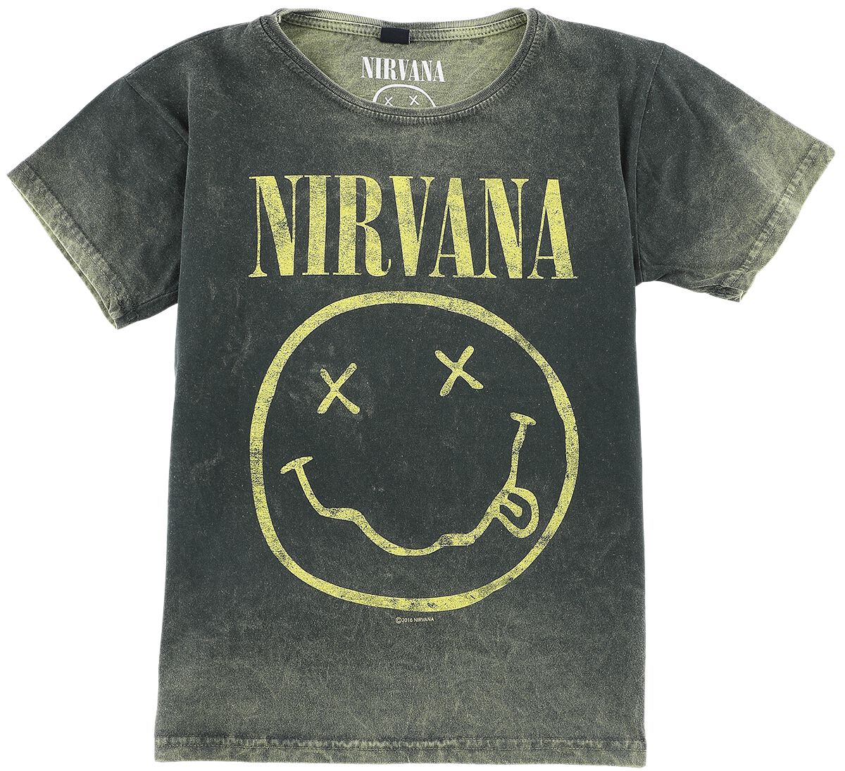 Nirvana T-Shirt für Kinder - Kids - Smiley - für Mädchen & Jungen - grün  - Lizenziertes Merchandise!