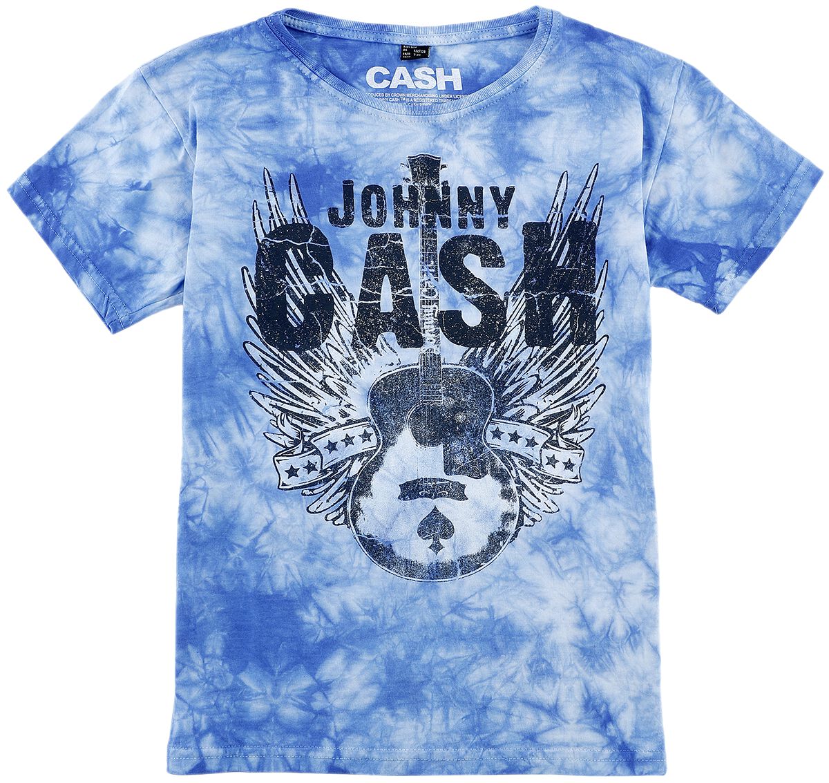 T-shirt de Johnny Cash - Kids - Guitar And Wings - 110/116 à 158/164 - pour filles & garçonse - bleu
