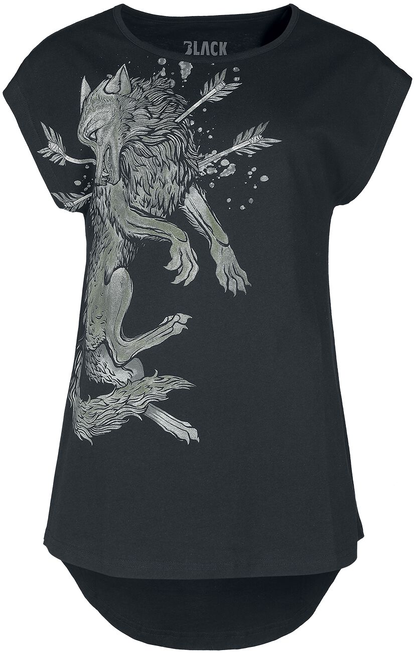 T-Shirt Manches courtes de Black Premium by EMP - T-Shirt mit detailreichem Wolfsprint - XS à 5XL - 