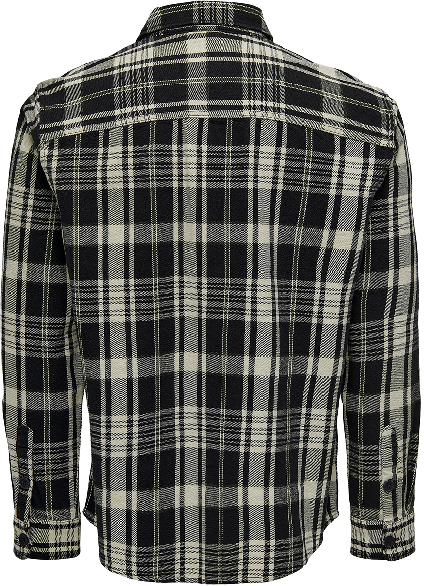 ONLY and SONS ONSMILO OVR CTN CHECK LS SHIRT NOOS Langarmhemd schwarz weiß