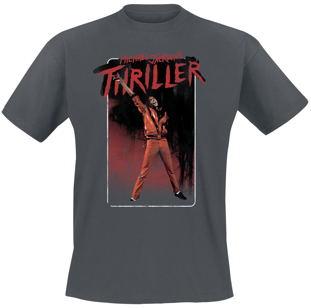 Michael Jackson T-Shirt - Thriller Arm Up - M bis XXL - für Männer - Größe M - charcoal  - Lizenziertes Merchandise!