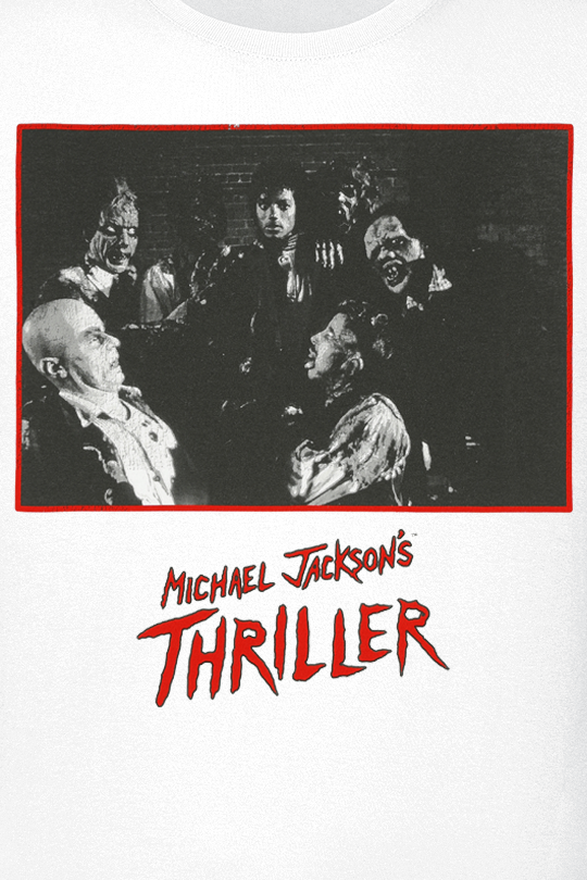 Michael Jackson Thriller BW Photo T-Shirt weiß