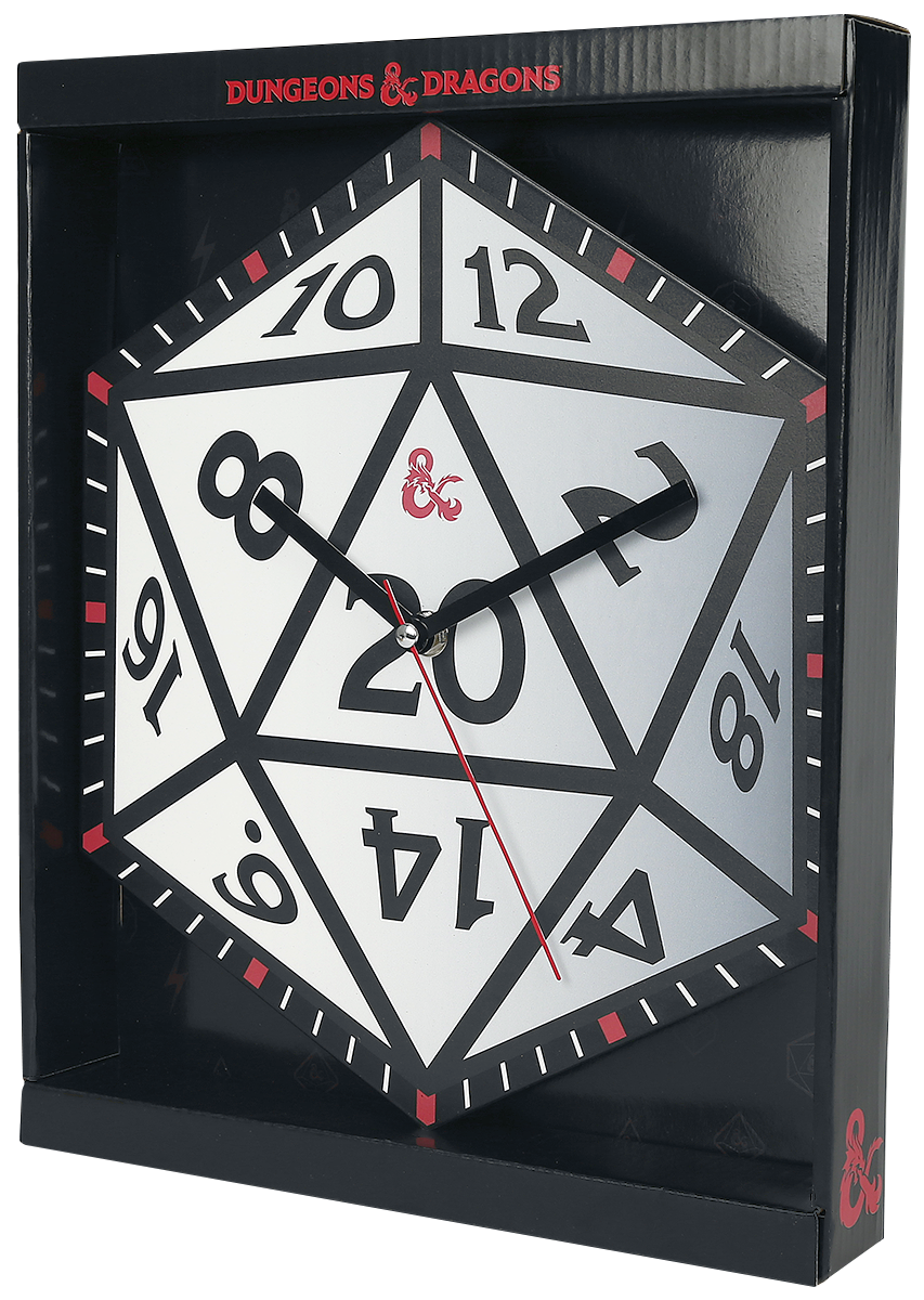Dungeons and Dragons D20 Wanduhr multicolor