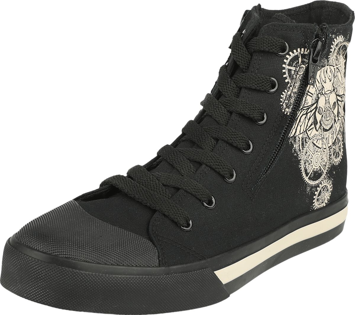 Image of Sneakers alte Gothic di Gothicana by EMP - Trainers with Industrial Beetle Print - EU37 a EU46 - Unisex - nero