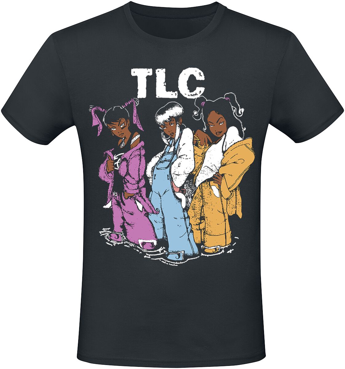 TLC Cartoons T-Shirt schwarz in XXL