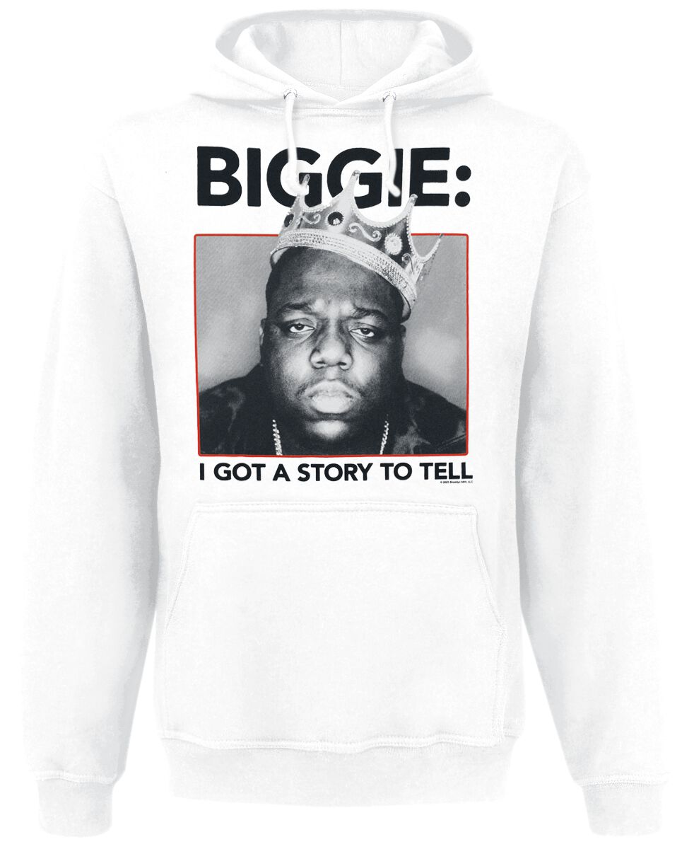 Notorious B.I.G. Biggie Crown Kapuzenpullover weiß in XL