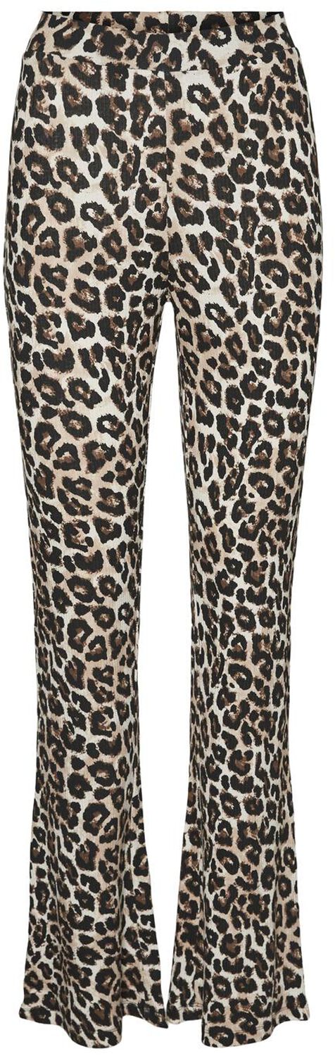 Pantalon en toile de Noisy May - NMPASA HW FLARED PANTS NOOS - XS à M - pour Femme - léopard