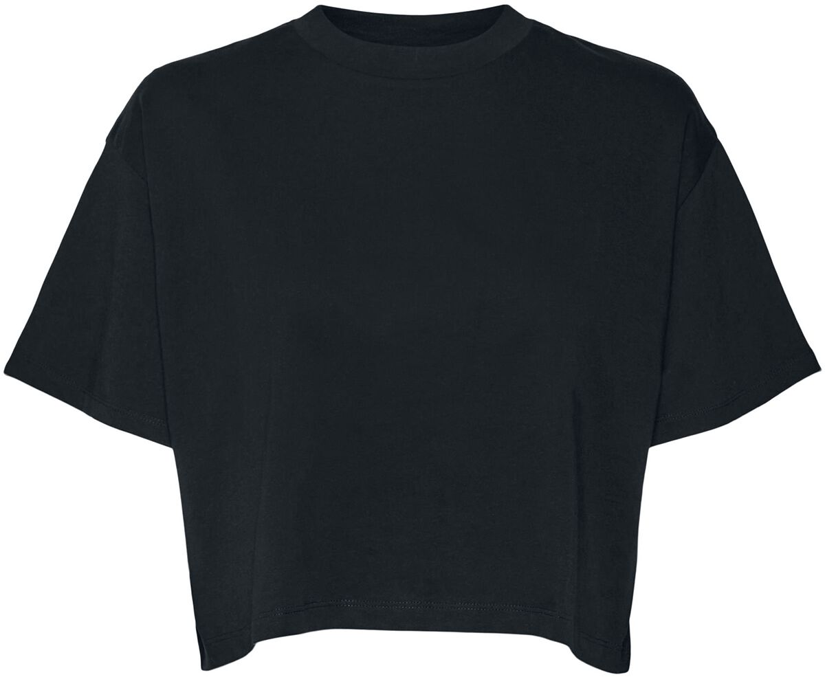 Levně Noisy May Polovičný crop top NMALENA S/S NOOS s kulatým výstřihem Dámské tričko černá