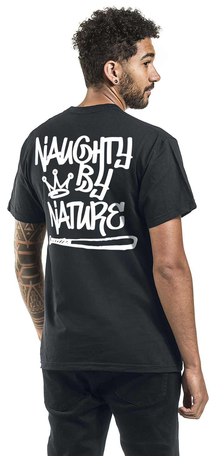 Naughty by Nature Graffiti Logo T-Shirt schwarz