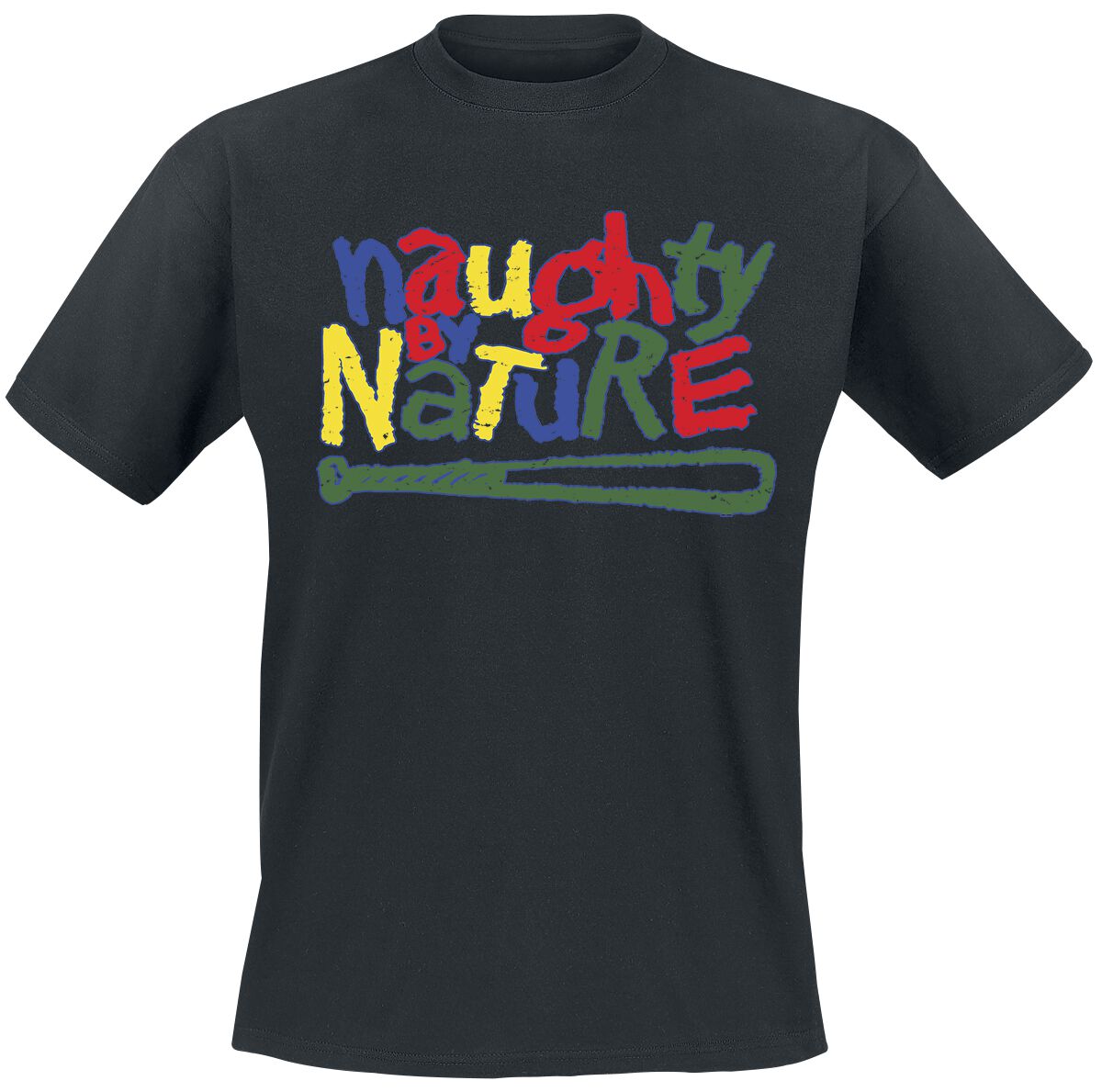 Naughty by Nature Classic Colourful Logo T-Shirt schwarz in S