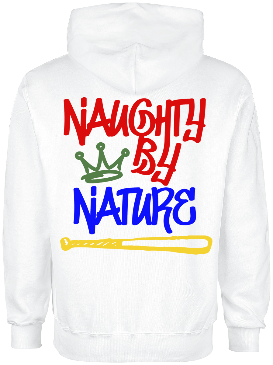 Naughty by Nature Graffiti Logo Kapuzenpullover weiß
