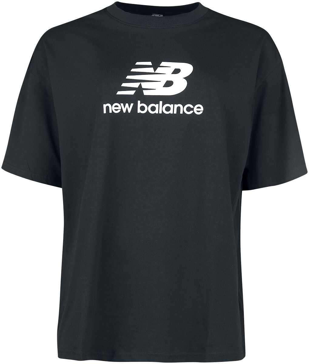 New Balance NB ESSENTIALS STACKED LOGO OVERSIZED T-SHIRT T-Shirt schwarz New Balance NB ESSENTIALS STACKED LOGO OVERSIZED T-SHIRT T-Shirt schwarz