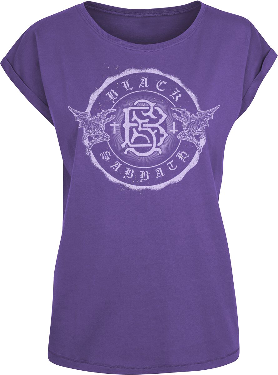 T-Shirt Manches courtes de Black Sabbath - Unholy Badge - S à XL - pour Femme - lilas