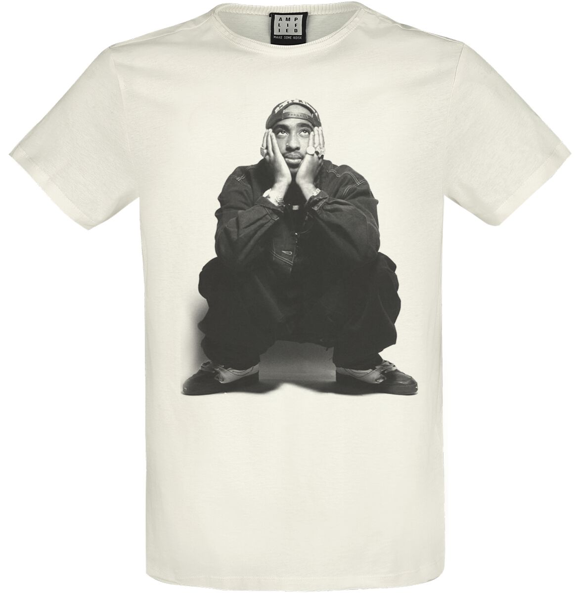 Tupac Shakur T-Shirt - Amplified Collection - Contemplation - S bis XXL - für Männer - Größe XL - altweiß  - Lizenziertes Merchandise!