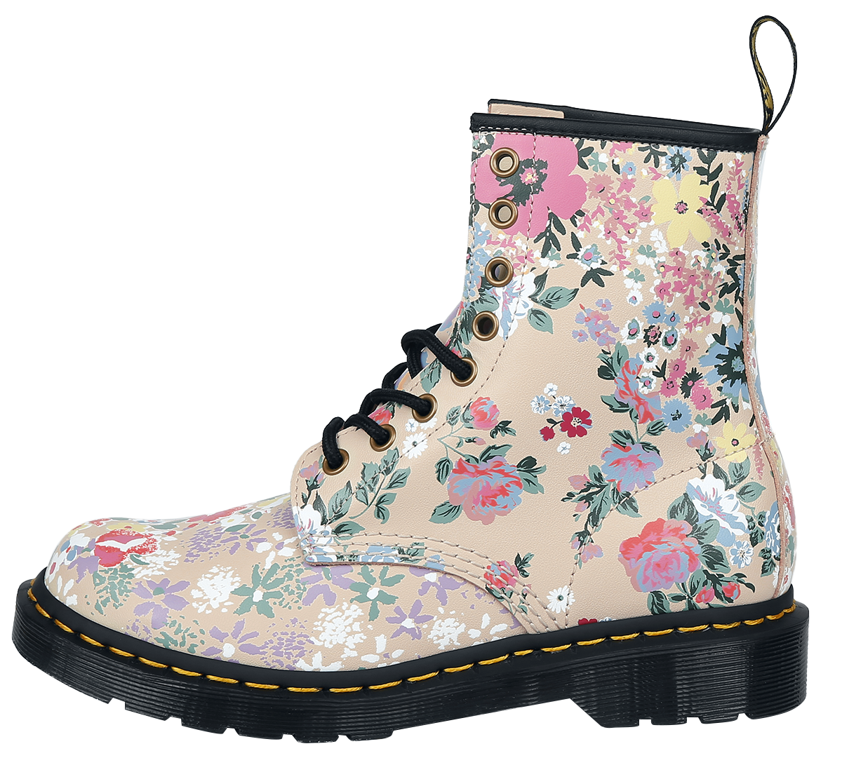 Dr. Martens 1460 8 Eye Boot Floral Mash Up Backhand Boot multicolor